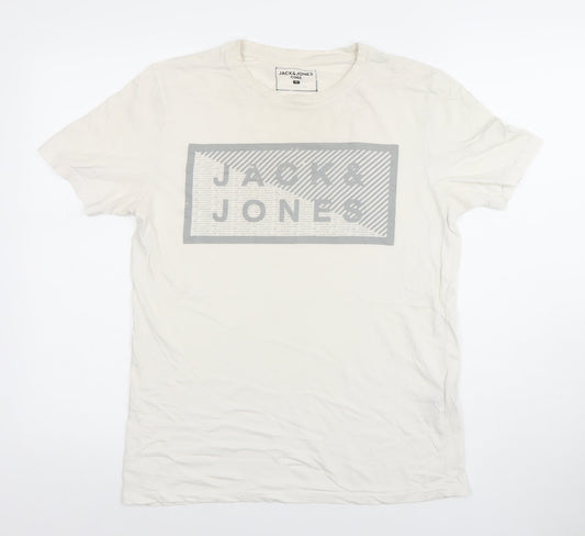 Mens UK Size M JACK & JONES White  T-Shirt