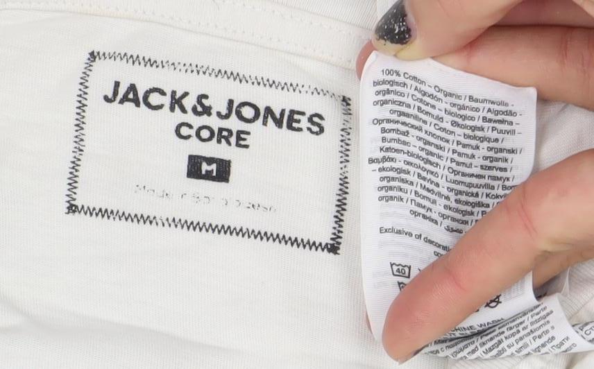 Mens UK Size M JACK & JONES White  T-Shirt