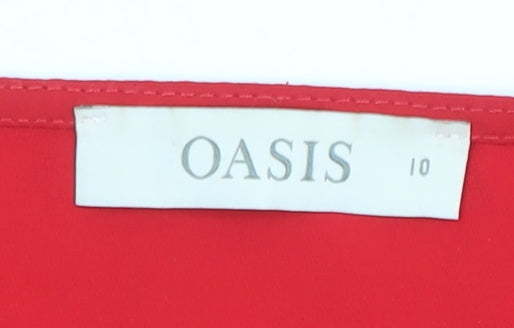 Womens UK Size 10 Oasis Red Basic Blouse