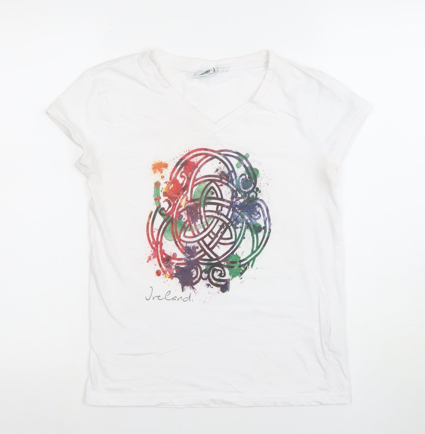 Womens UK Size 10 Traditional Craftwear White Basic T-Shirt