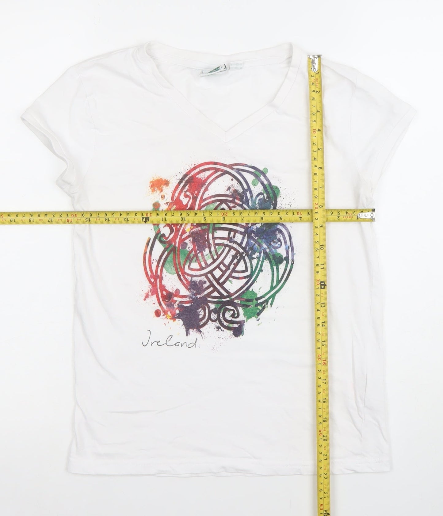 Womens UK Size 10 Traditional Craftwear White Basic T-Shirt