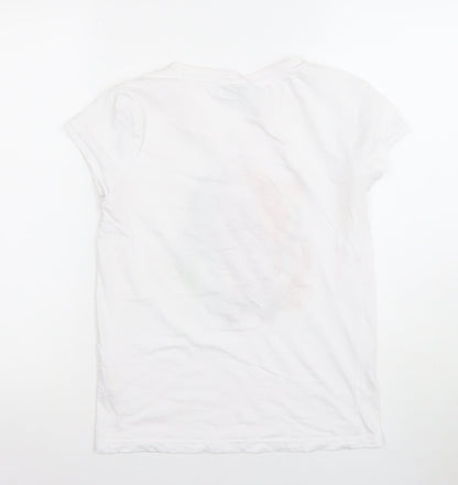 Womens UK Size 10 Traditional Craftwear White Basic T-Shirt