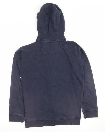 Henri Lloyd Boys Navy Blue Full Zip Hoodie 12-13 Years Striped Cotton Blend