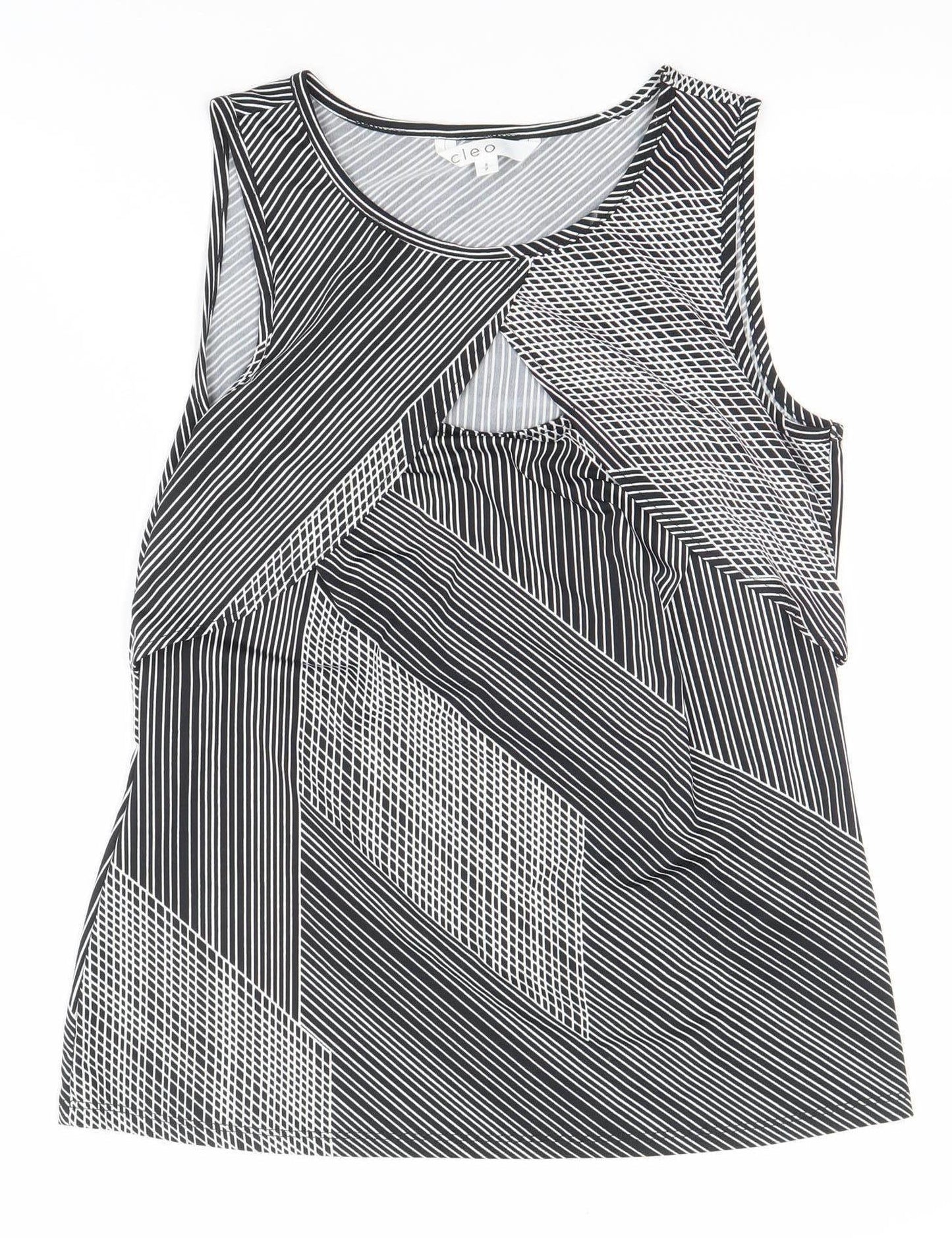 Womens UK Size S Cleo Black Basic Tank