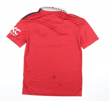 Adidas Boys Red Manchester United Football Jersey Top 13-14 Years