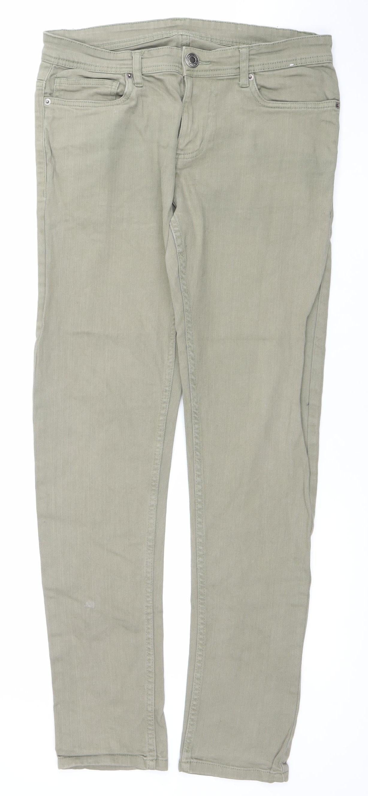 Denim Co. Womens Green Slim Fit Mid Rise Skinny Jeans Size 10