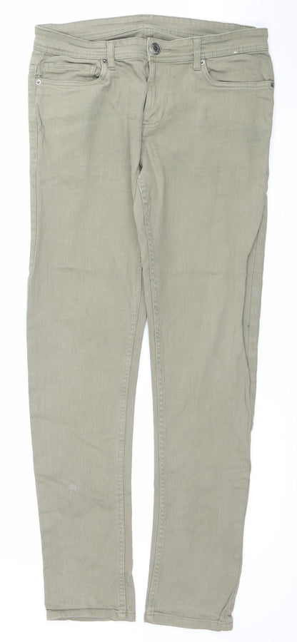 Denim Co. Womens Green Slim Fit Mid Rise Skinny Jeans Size 10