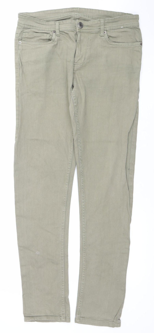 Denim Co. Womens Green Slim Fit Mid Rise Skinny Jeans Size 10