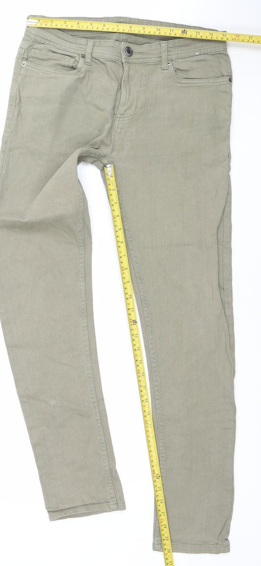 Denim Co. Womens Green Slim Fit Mid Rise Skinny Jeans Size 10