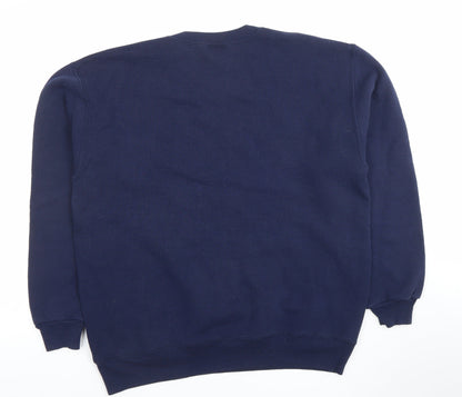 Mens UK Size L Russell Athletic Blue Pullover Sweatshirt