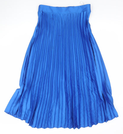 Primark Women’s Blue Pleated Midi Skirt Size 12 Polyester
