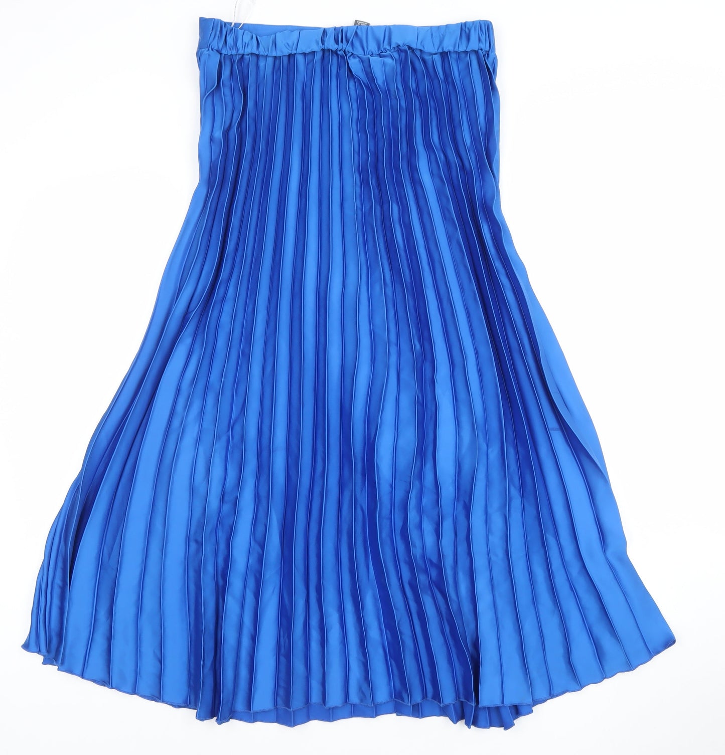 Primark Women’s Blue Pleated Midi Skirt Size 12 Polyester