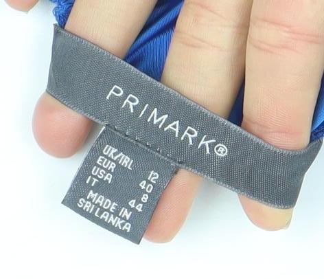 Primark Women’s Blue Pleated Midi Skirt Size 12 Polyester