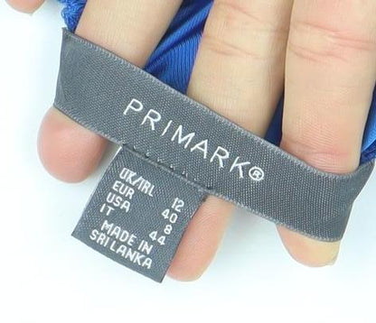 Primark Women’s Blue Pleated Midi Skirt Size 12 Polyester