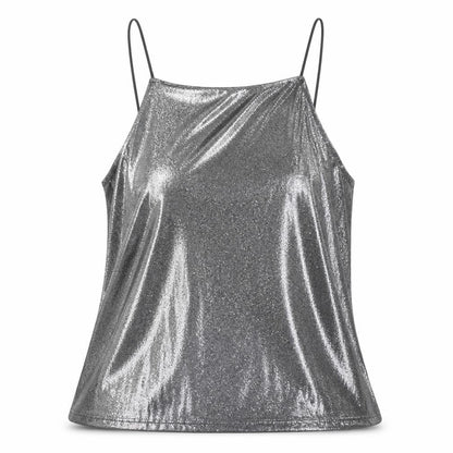 Womens UK Size 10 Topshop Silver Camisole Tank