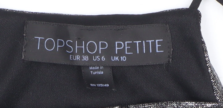 Womens UK Size 10 Topshop Silver Camisole Tank