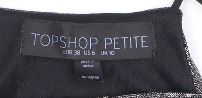Womens UK Size 10 Topshop Silver Camisole Tank