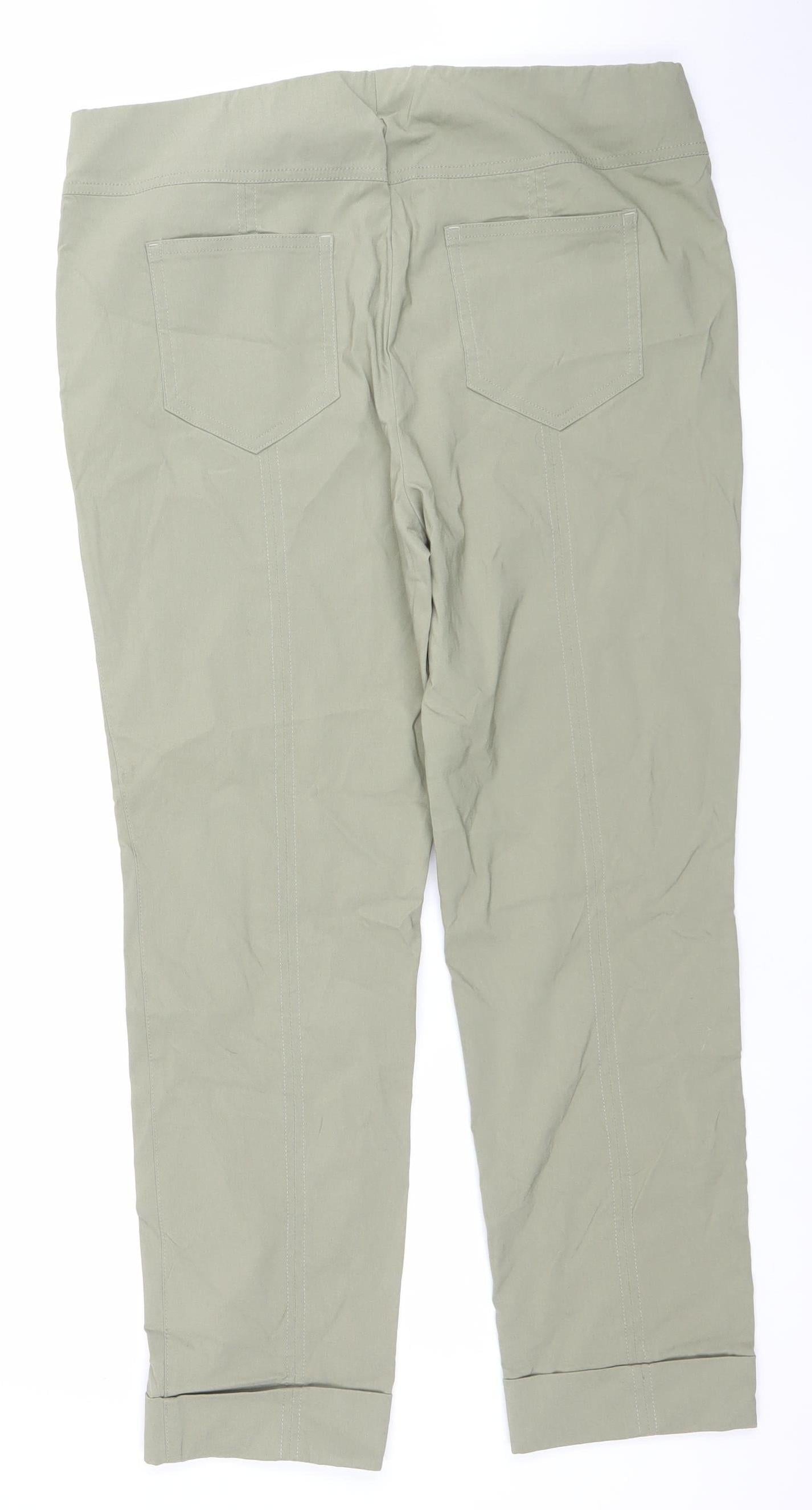 Womens UK Size 16 H&M Regular Fit CasualTravelWorkwear Green Trousers