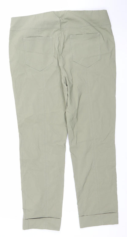 Womens UK Size 16 H&M Regular Fit CasualTravelWorkwear Green Trousers