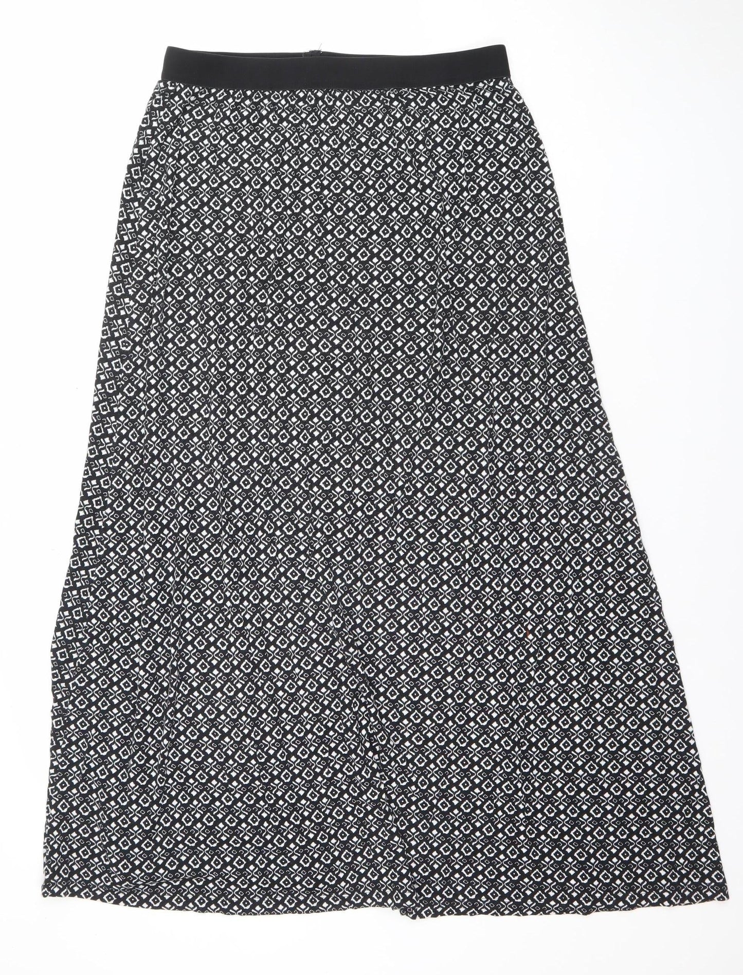 Esmara Women's Black Geometric Midi A-Line Jersey Skirt Size 14