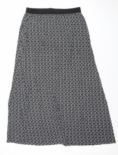 Esmara Women's Black Geometric Midi A-Line Jersey Skirt Size 14