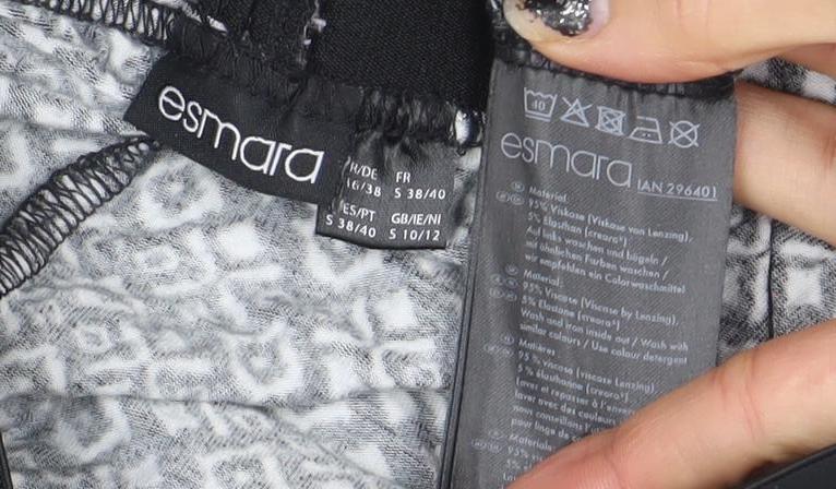 Esmara Women's Black Geometric Midi A-Line Jersey Skirt Size 14