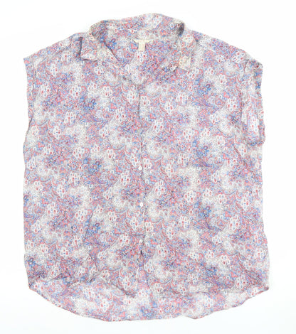 Esprit Womens Multicoloured Paisley Cotton Sleeveless Tunic Blouse Size 16