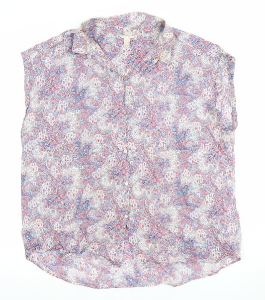 Esprit Womens Multicoloured Paisley Cotton Sleeveless Tunic Blouse Size 16
