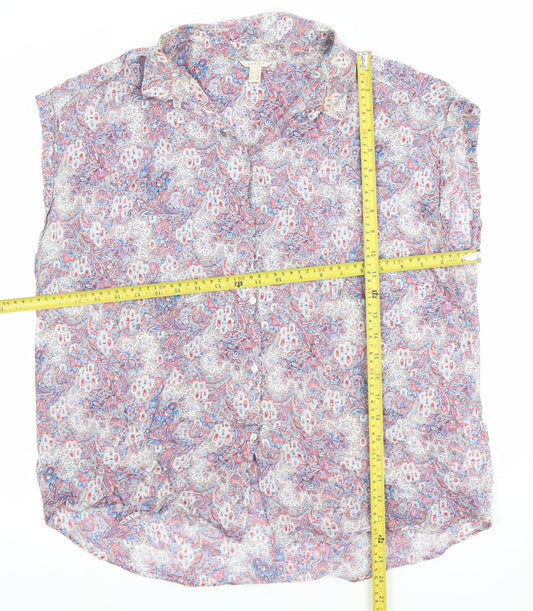 Esprit Womens Multicoloured Paisley Cotton Sleeveless Tunic Blouse Size 16