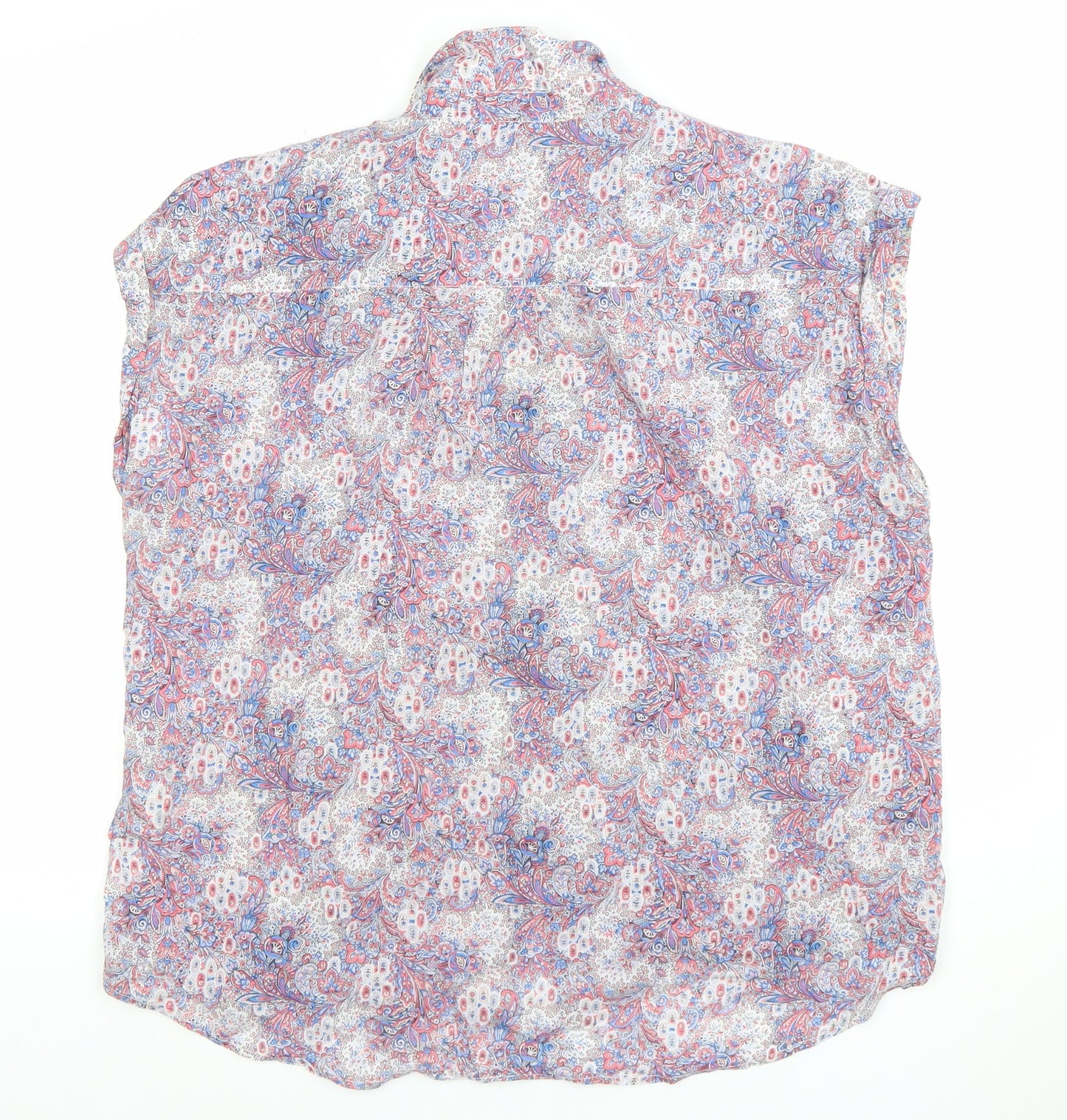 Esprit Womens Multicoloured Paisley Cotton Sleeveless Tunic Blouse Size 16