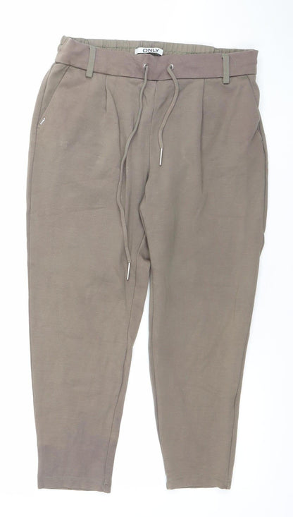 Womens UK Size M Only Regular Fit Jogger Brown Trousers