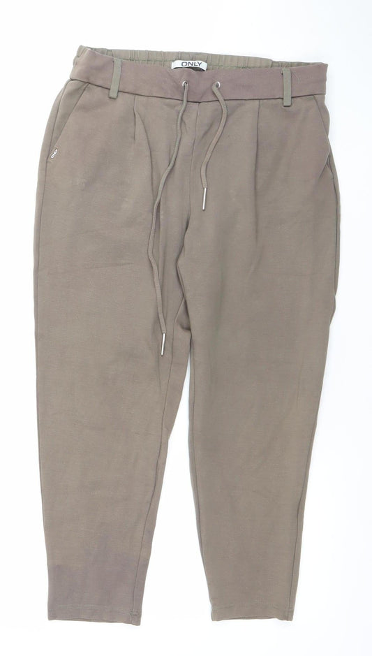 Womens UK Size M Only Regular Fit Jogger Brown Trousers