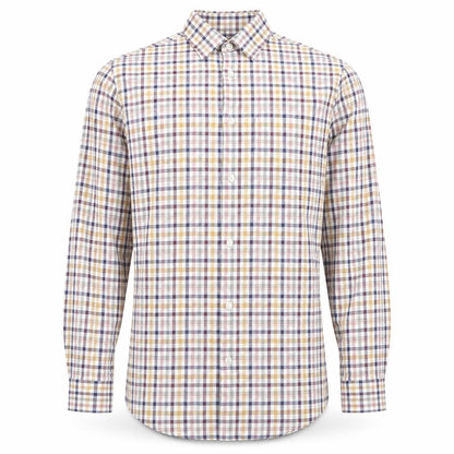 Marks and Spencer Men's Multicoloured Check Cotton Shirt 14.5in Regular Fit