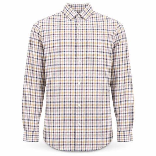 Marks and Spencer Men's Multicoloured Check Cotton Shirt 14.5in Regular Fit