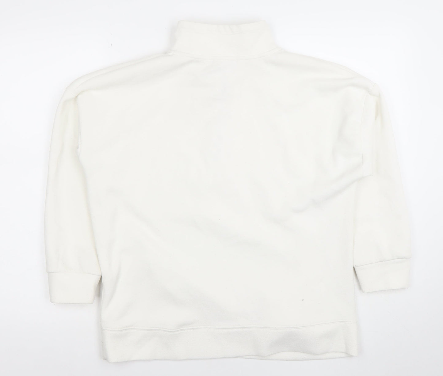 Primark Womens White XS 1/2 Zip Fleece Sweatshirt Pullover