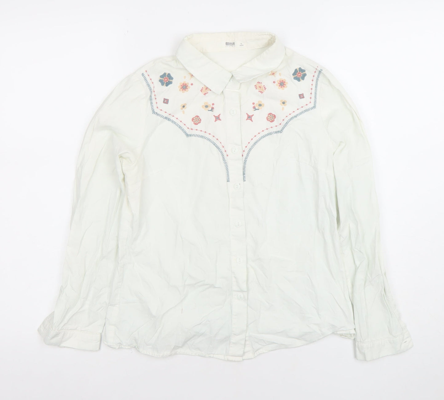 Womens UK Size XS SLLSKY White Classic Button-Up