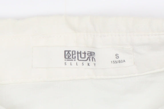 Womens UK Size XS SLLSKY White Classic Button-Up