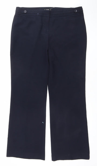 Womens UK Size 14 Dunnes Regular Fit BusinessWorkwearCasual Blue Trousers