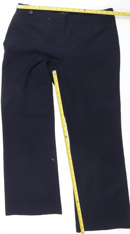 Womens UK Size 14 Dunnes Regular Fit BusinessWorkwearCasual Blue Trousers
