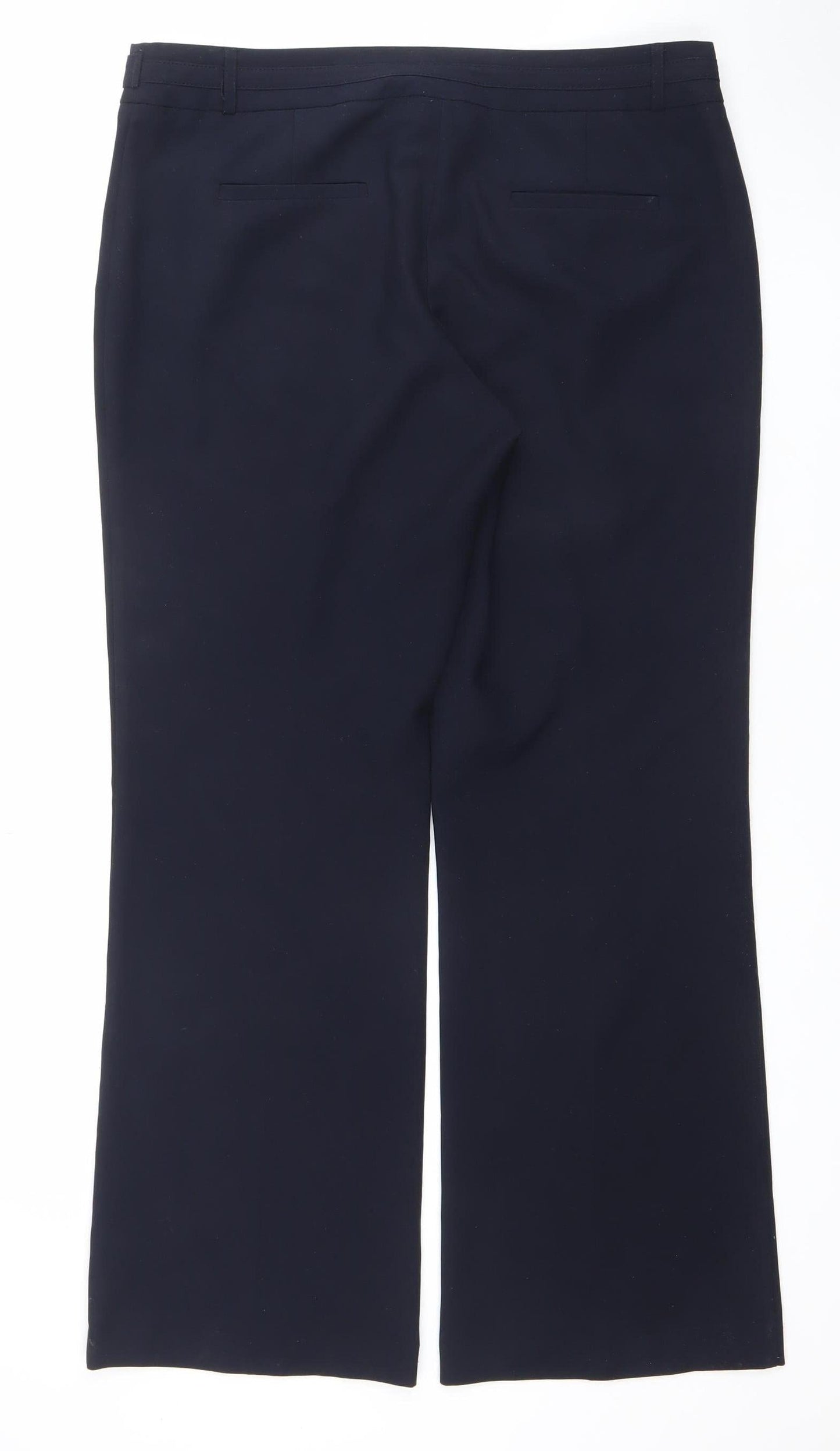 Womens UK Size 14 Dunnes Regular Fit BusinessWorkwearCasual Blue Trousers