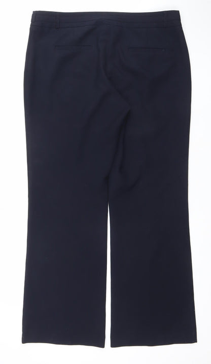 Womens UK Size 14 Dunnes Regular Fit BusinessWorkwearCasual Blue Trousers