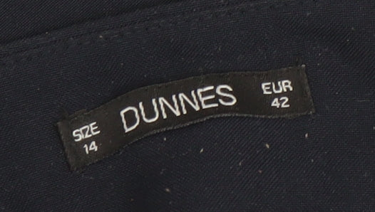 Womens UK Size 14 Dunnes Regular Fit BusinessWorkwearCasual Blue Trousers