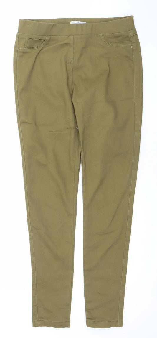 Tu Women’s Green Slim Fit Jegging Jeans Size 10 Stretch Denim