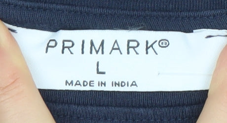 Primark Women's Blue Lucky Duck Graphic Cotton T-Shirt Size L