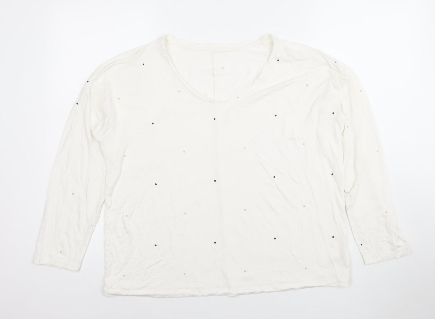Womens UK Size 14 Dunnes Stores Ivory Basic T-Shirt