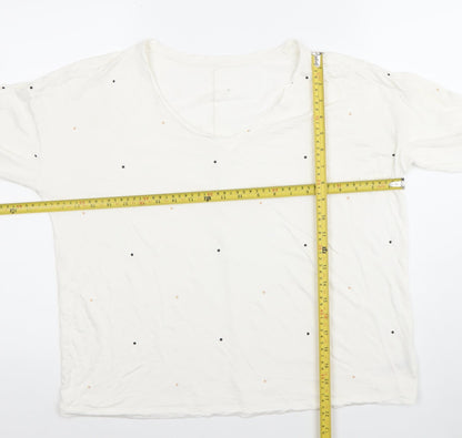 Womens UK Size 14 Dunnes Stores Ivory Basic T-Shirt