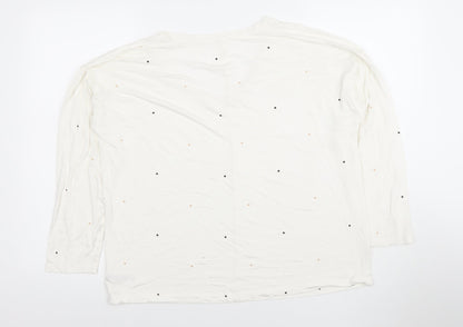 Womens UK Size 14 Dunnes Stores Ivory Basic T-Shirt