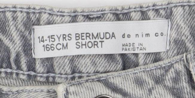 Primark Boys Grey Denim Bermuda Shorts 14-15 Years Regular Fit