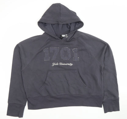 H&M Divided Yale University Navy Hoodie Womens Size 12 Cotton Blend