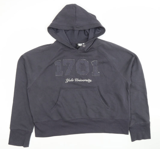 H&M Divided Yale University Navy Hoodie Womens Size 12 Cotton Blend